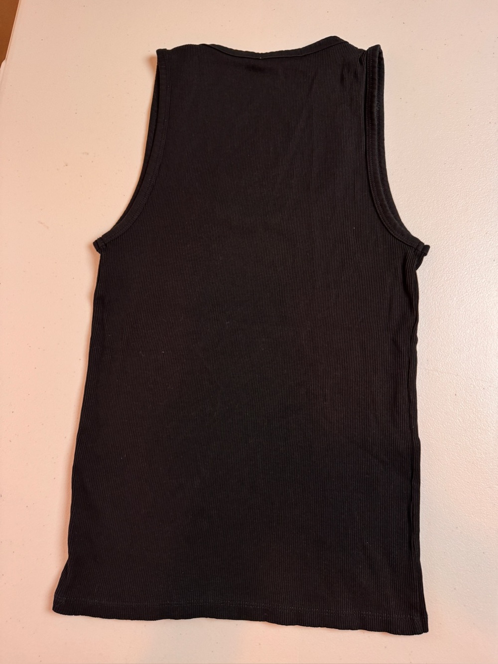 Zara Black Ribbed Tank Top Sleeveless Stretch Basic Size Medium - Picture 6 of 6